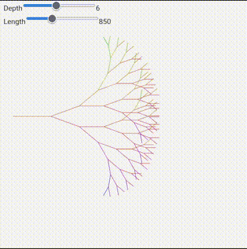 An interactive tree graphic
